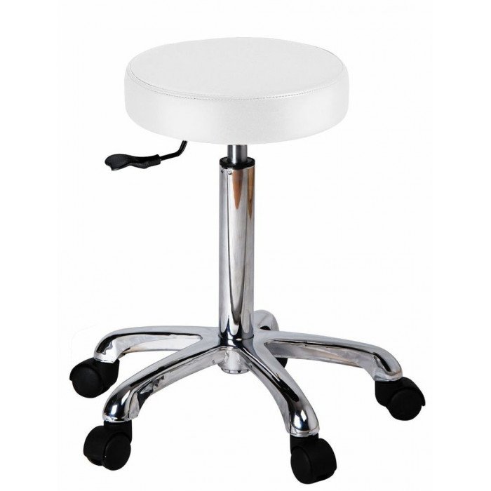 Tabouret Ergonomique Blanc Pneumatique sur Roulettes