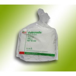 Coton Carré pour Soins 5cmx5cm Sachet de 500