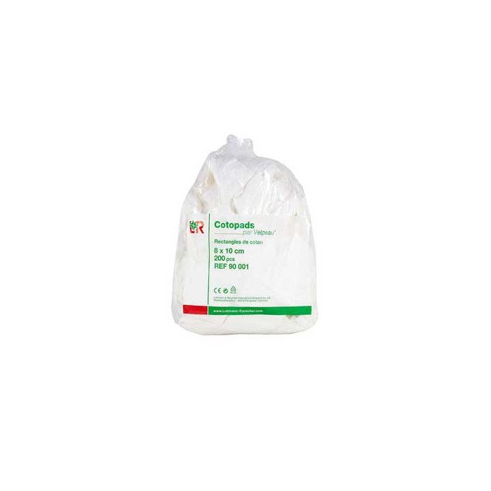 Coton Carré pour Soins 8cmx10cm Sachet de 200